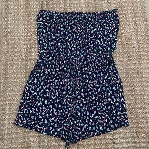 Sew In Love Navy and Pink Patterned Top